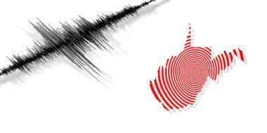 Batı Virginia haritası Richter ölçeğinde sismik aktivite depremi