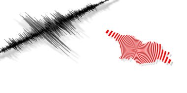 Gürcistan haritası Richter ölçeğinde sismik aktivite