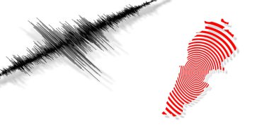 Lübnan haritası Richter ölçeğinde sismik aktivite depremi