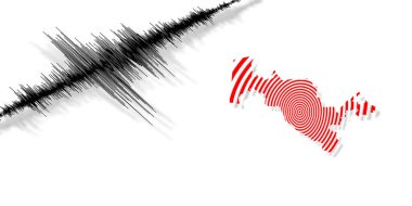 Özbekistan haritası Richter ölçeğinde sismik aktivite depremi