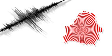 Belarus haritası Richter ölçeğinde sismik aktivite depremi