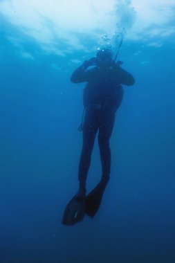 Dalgıç Mavi Su Altında Yüzüyor, Anlaşıldı Uzay