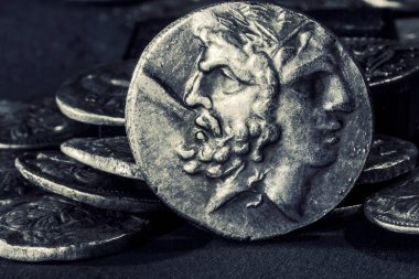 Antik Yunan Sikkesi, Tenedos, Drachm, Janiform Başkanı, Labrys, Hermes, Gümüş, MÖ 100-70
