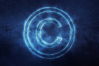 Telif Hakları Sembolü, Çember içinde C harfi, Mavi sembol