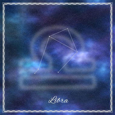 Libra zodiac sign, constellation lines, Libra symbol