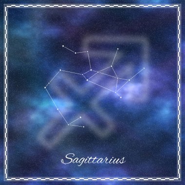 Sagittarius zodiac sign, constellation lines, Sagittarius symbol