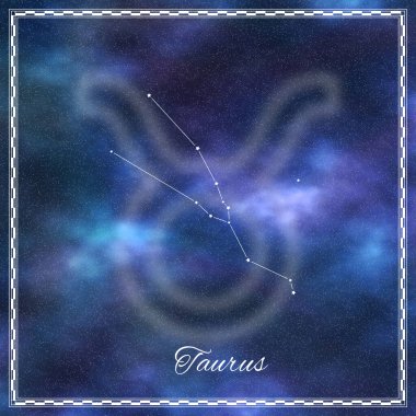 Taurus zodiac sign, constellation lines, Taurus symbol