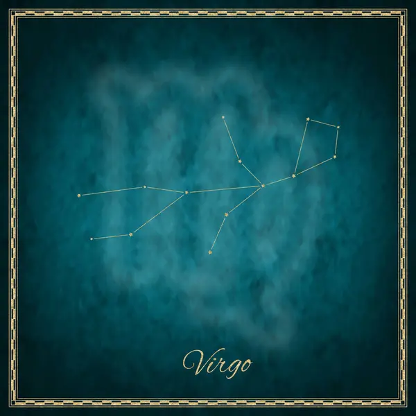 stock image Virgo zodiac sign, constellation lines, Virgo symbol