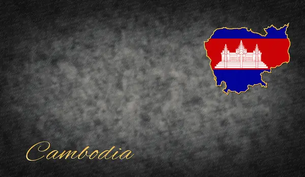 stock image Cambodia Symbols, Map of Cambodia Background