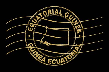 Ekvator Ginesi Haritası, Posta Pasaportu Damgası, Seyahat Damgası, Yuvarlak Tasarım