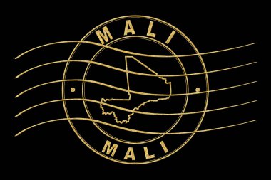 Mali Haritası, Posta Pasaportu Damgası, Seyahat Damgası, Yuvarlak Tasarım