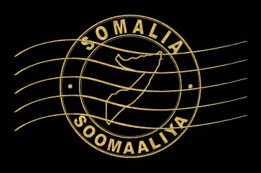 Somali Haritası, Posta Pasaportu Damgası, Seyahat Damgası, Yuvarlak Tasarım