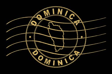 Dominica Haritası, Posta Pasaportu Damgası, Seyahat Damgası, Yuvarlak Tasarım
