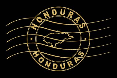 Honduras Haritası, Posta Pasaportu Damgası, Seyahat Damgası, Yuvarlak Tasarım