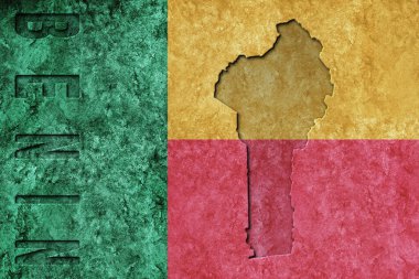 Benin Metalik bayrağı, desenli bayrak, grunge bayrağı