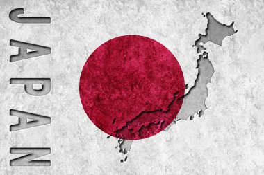 Japon Metalik bayrağı, desenli bayrak, grunge bayrağı