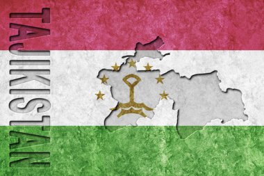 Tacikistan Metalik bayrağı, desenli bayrak, grunge bayrağı