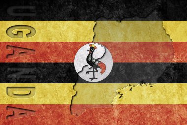 Uganda Metalik bayrağı, desenli bayrak, grunge bayrağı