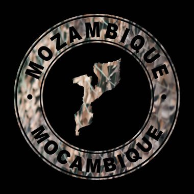 Mozambik Haritası, Askeri Mühür, Yuvarlak Tasarım