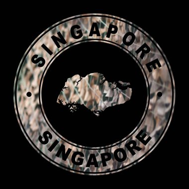 Singapur Haritası, Askeri Mühür, Yuvarlak Tasarım