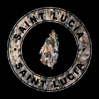 Saint Lucia Haritası, Askeri Mühür, Yuvarlak Tasarım