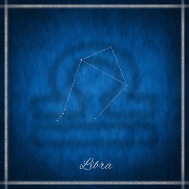 Libra zodiac sign, constellation lines, Libra symbol