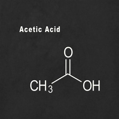 Asosyal Asit, Yapısal kimyasal formül siyah arkaplan üzerine beyaz