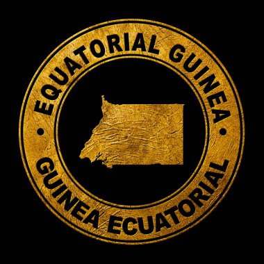 Gold Emblem of Equatorial Guinea, Background Map clipart