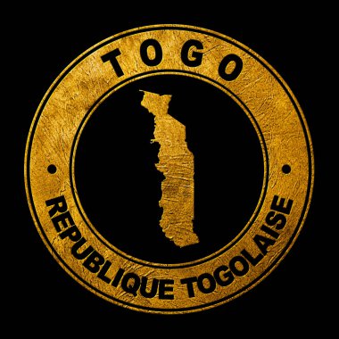 Gold Emblem of Togo, Background Map clipart