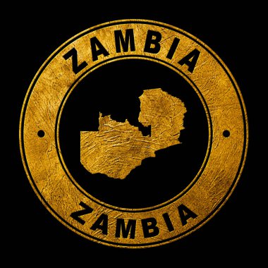 Gold Emblem of Zambia, Background Map clipart