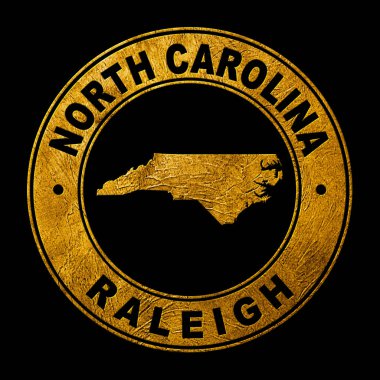 Gold Emblem of North Carolina, Background Map clipart