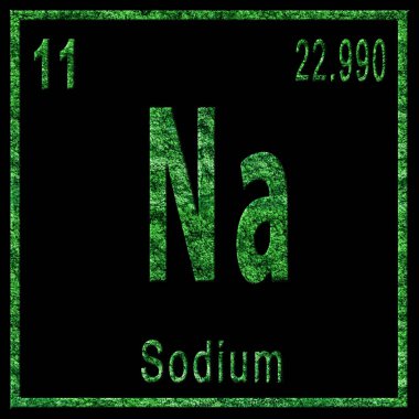 Sodyum Kimyasal Element, Yeşil Versiyon, Siyah Üzerine