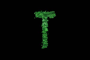 Tau işareti. Tau harfi, Yunan alfabesi sembolü, yeşil versiyon