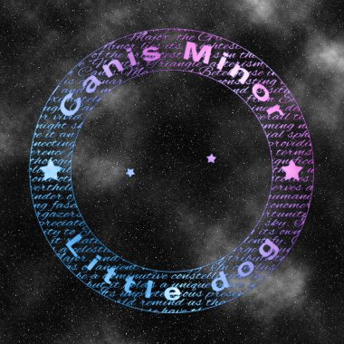 Köpek takımyıldızı, yıldız desenleri, küçük köpek takımyıldızı.