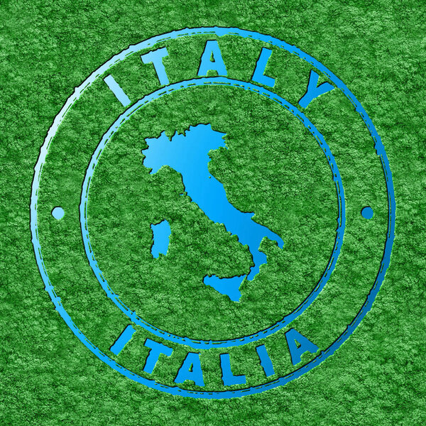 Map of Italy, Forest with Water Map, CO2 Reduction