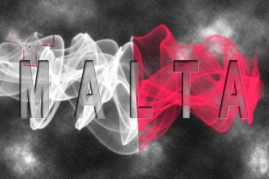 Yıldızlı Arkaplan Duman Efektine sahip Malta Bayrağı