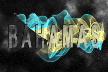 Yıldızlı Arkaplan Duman Efektli Bahamalar Bayrağı