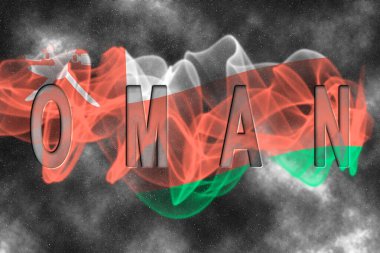 Umman Bayrağı Yıldız Arkaplan Duman Efekti