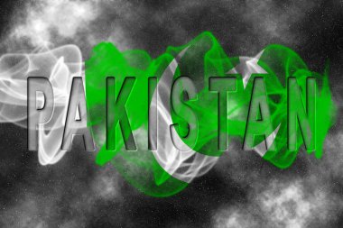 Yıldız Arkaplan Duman Efektli Pakistan Bayrağı
