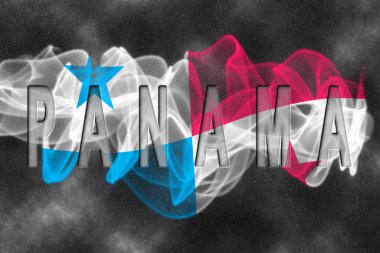 Yıldızlı Arkaplan Duman Efektli Panama Bayrağı