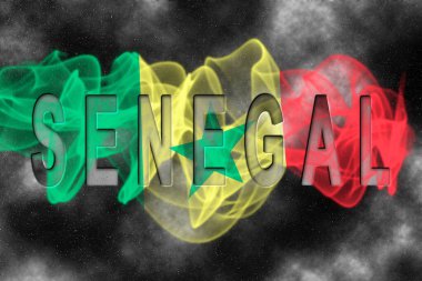 Yıldızlı Arkaplan Duman Efektli Senegal Bayrağı
