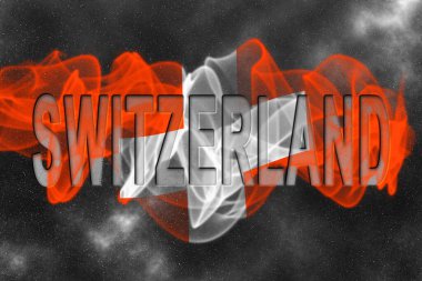 Yıldız Arkaplanlı İsviçre Bayrağı Duman Efekti