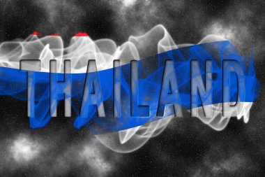 Yıldızlı Arkaplan Duman Efektli Tayland Bayrağı