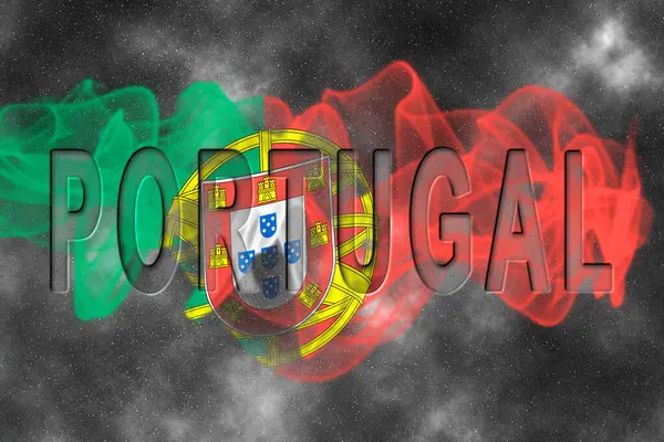 Yıldız Arkaplanlı Portekiz Bayrağı Duman Efekti
