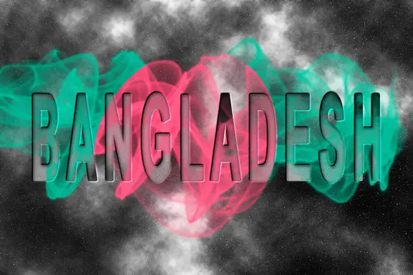 Yıldızlı Arkaplan Duman Efektli Bangladeş Bayrağı