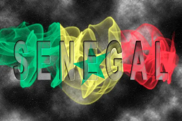 Yıldızlı Arkaplan Duman Efektli Senegal Bayrağı