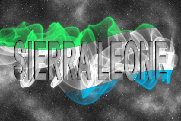 Yıldızlı Arkaplan Duman Efektli Sierra Leone Bayrağı