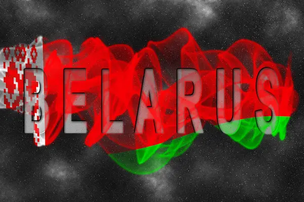 Yıldızlı Arkaplan Duman Efektli Belarus Bayrağı