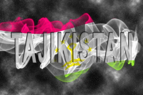 Yıldız Arkaplan Duman Efektli Tacikistan Bayrağı