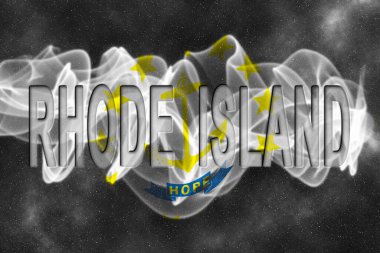 Yıldız Arkaplan Duman Efektli Rhode Island Bayrağı
